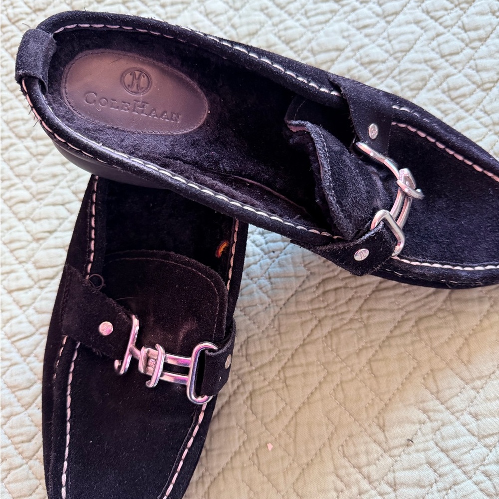 Cole Haan Men's Black Suede Slip-On Loafers